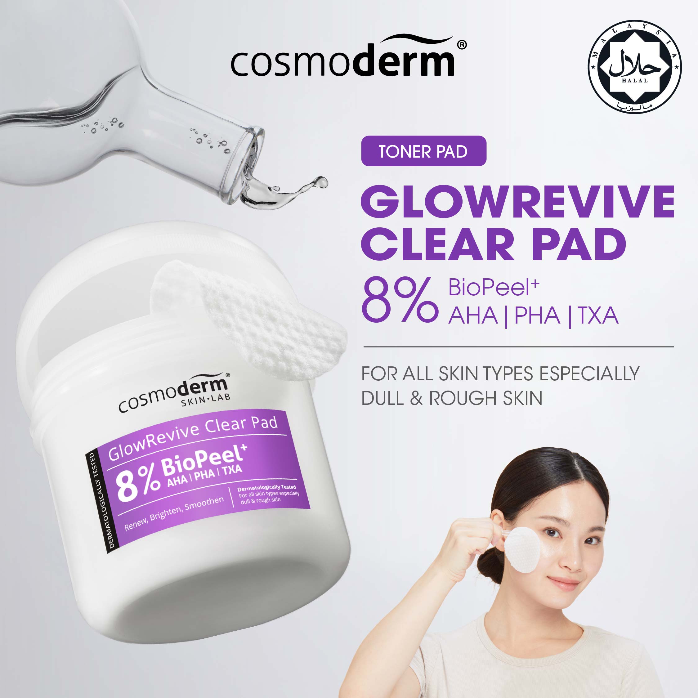 GlowRevive BioPeel+ Clear Pad 60pcs
