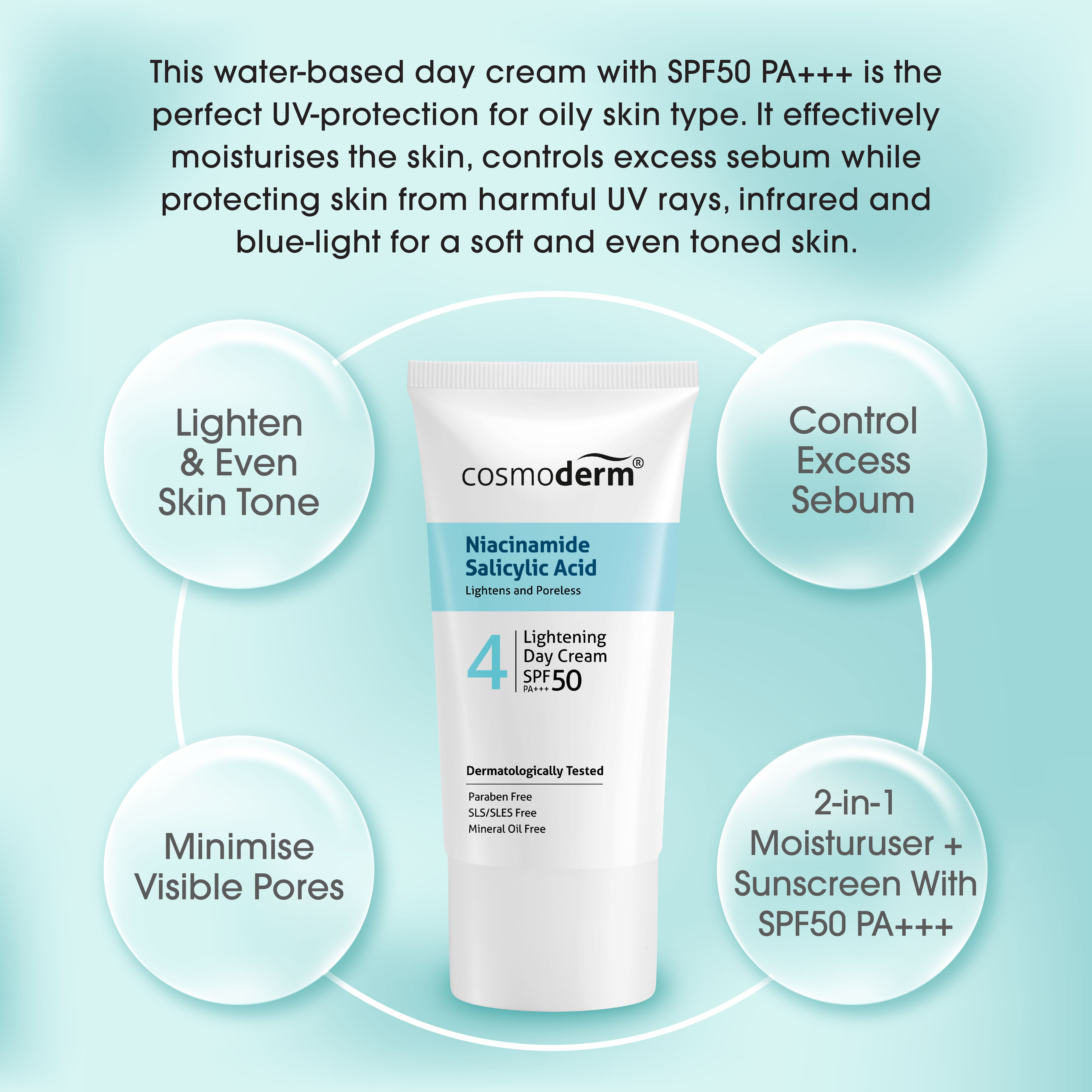 Niacinamide Salicylic Acid Lightening Day Cream SPF50 40 ML