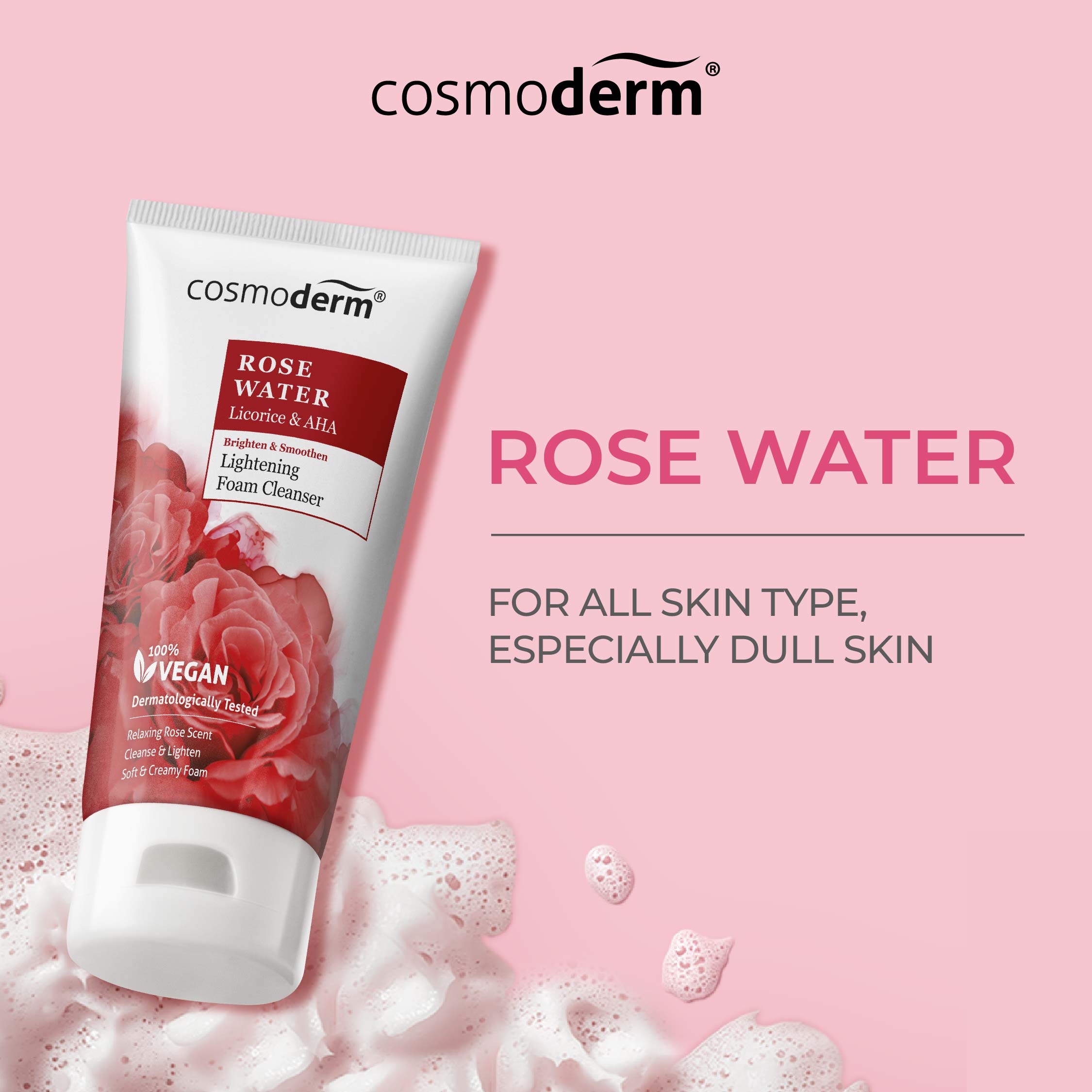 Rose Water Lightening Foam Cleanser 100ml